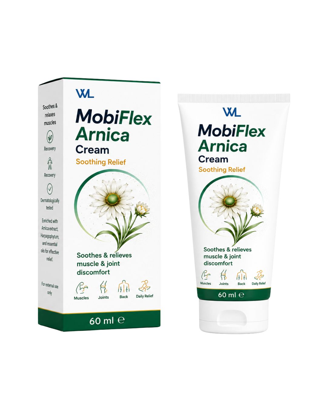 Wellness Link MobiFlex Arnica Cream for soothing muscle and joint care.
