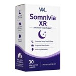 Somnivia XR Advanced Sleep Support box containing 30 dual-layer extended-release tablets for restful sleep and relaxation