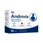 Androvia Men’s Health and Vitality Support box containing 30 dietary supplement tablets