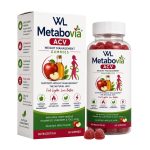 Metabovia ACV Weight Management Gummies box and bottle containing 60 red apple-flavored gummies